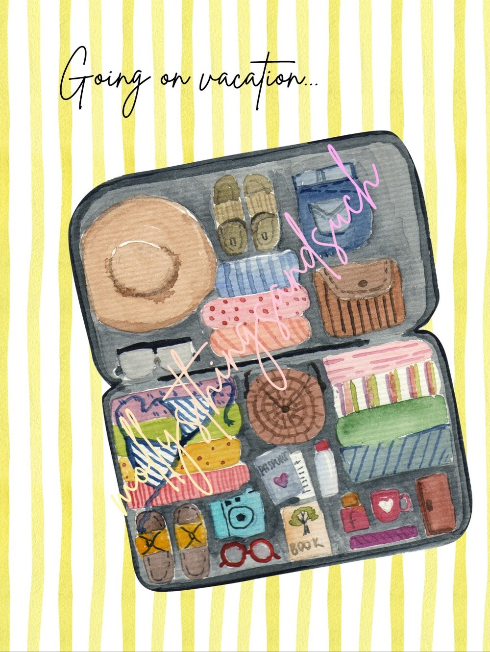 Watercolor Girls Trip Art Print - Travel Illustration